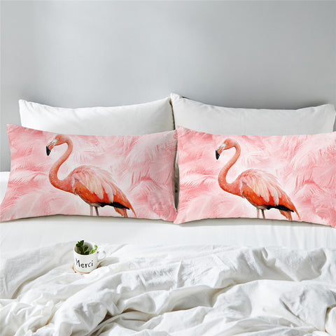 Image of Flamingo Feathery Pillowcase