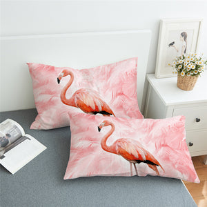 Flamingo Feathery Pillowcase
