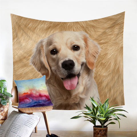 Image of 3D Puppy Furry Tapestry - Beddingify
