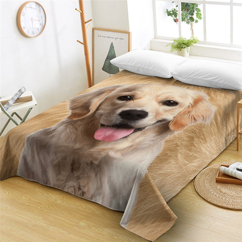 Image of 3D Dog Furry Flat Sheet - Beddingify