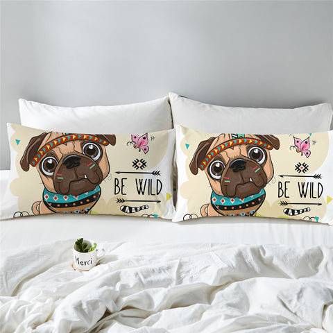 Image of Cute Tribal Pug Pillowcase