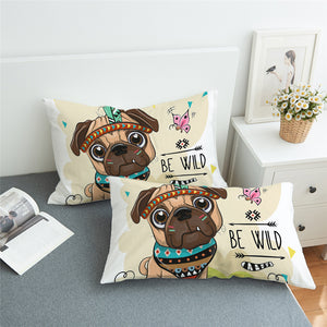 Cute Tribal Pug Pillowcase
