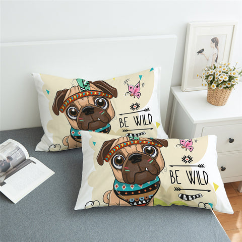 Image of Cute Tribal Pug Pillowcase