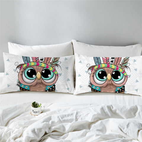 Image of Cute Owl Tribal Pillowcase