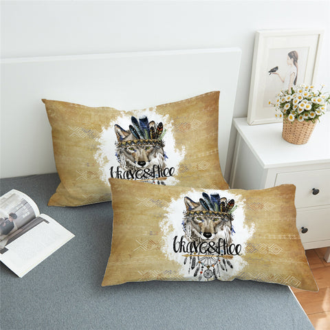 Image of Brave&Free Warchief Wolf Pillowcase