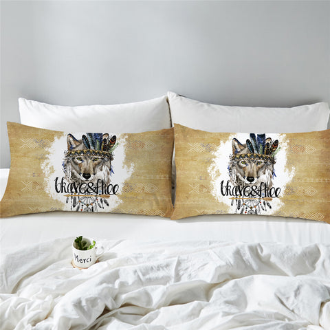 Image of Brave&Free Warchief Wolf Pillowcase