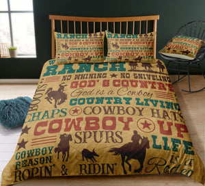 Cowboy Western Words Bedding Set - Beddingify