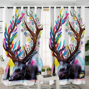 Pixie Antlers 2 Panel Curtains