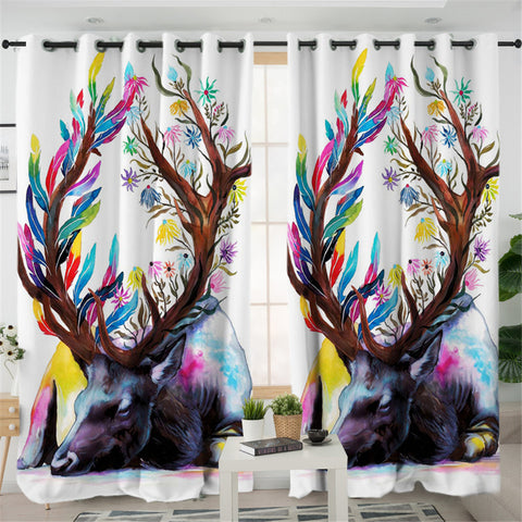 Image of Pixie Antlers 2 Panel Curtains