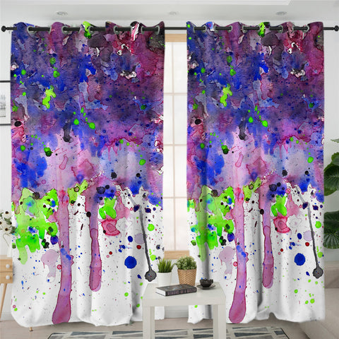 Image of Color Spray Purple 2 Panel Curtains