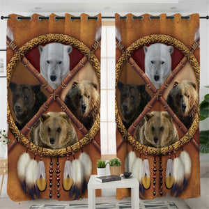 Bear Dream Catcher 2 Panel Curtains