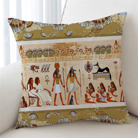 Image of Egyptian Scripture Cushion Cover - Beddingify