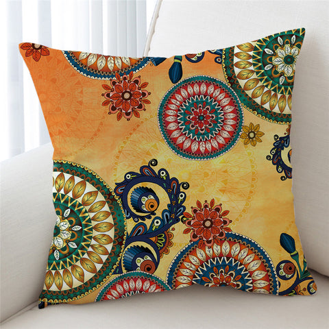 Image of Spiritual Mandala Wheels Cushion Cover - Beddingify