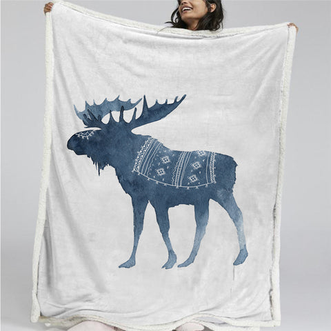 Image of Deer Sherpa Fleece Blanket - Beddingify