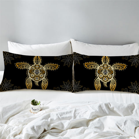 Image of Golden Line Turtle Pillowcase