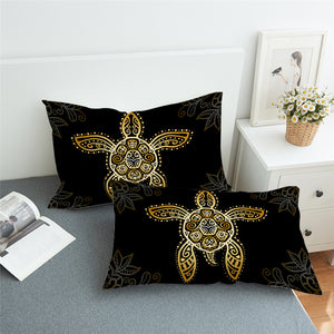 Golden Line Turtle Pillowcase