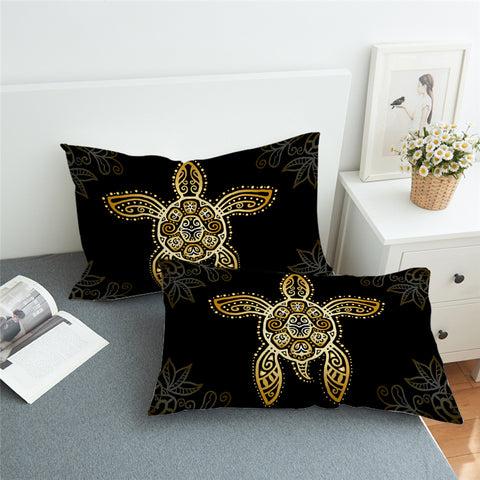 Image of Golden Line Turtle Pillowcase