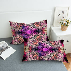 Mandala Wheel Purplish Pillowcase