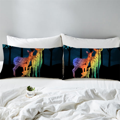 Image of Deer Family Silhouette Pillowcase