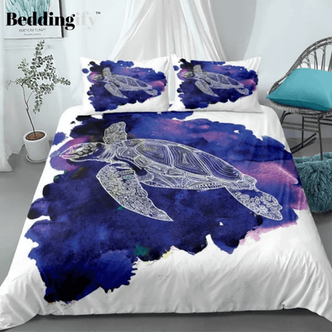 Image of Purple Sea Turtle Bedding Set - Beddingify