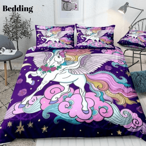 Image of Cloud Rainbow Unicorn Bedding Set - Beddingify