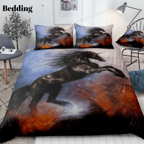 Image of 3D Dark Unicorn Bedding Set - Beddingify