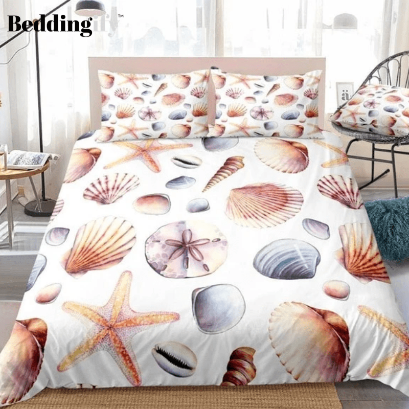 Shells and Starfish Ocean Bedding Set - Beddingify