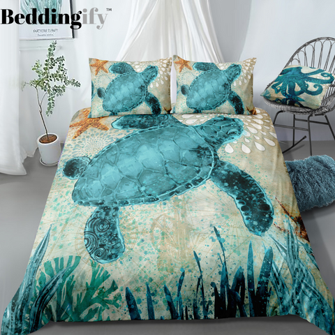 Green Turtle Bedding Set - Beddingify