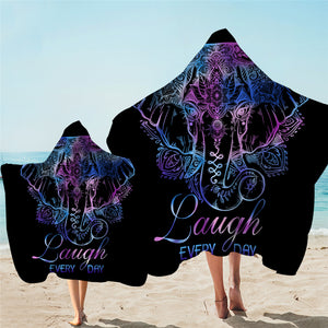 Laugh Every Day Elephant Hooded Towel