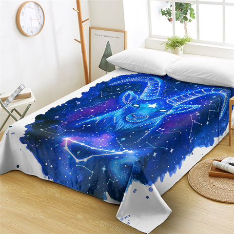 Image of BLue Aries Flat Sheet - Beddingify