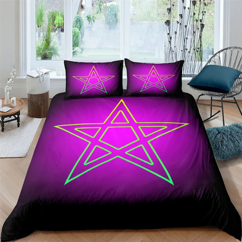 Image of RGB Star in Dark Purple Bedding Set