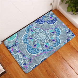Stylized Cool Color Mandala Door Mat