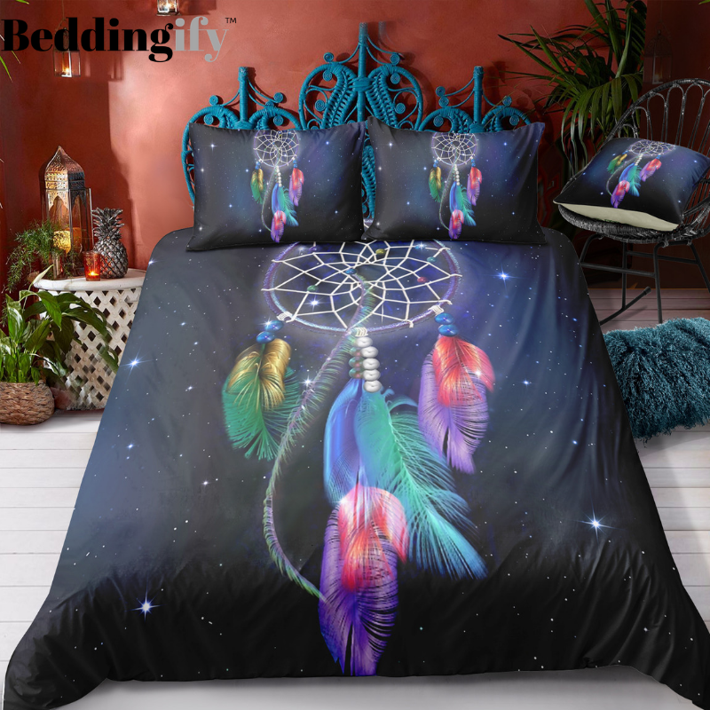Night Feather Dreamcatcher Comforter Set - Beddingify