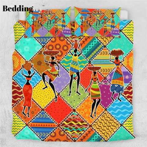 Image of Dancing African Woman Comforter Set - Beddingify