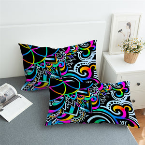 Disco Color Mandala Motif Pillowcase