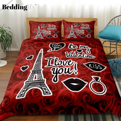 Image of Red Rose Lovers Bedding Set - Beddingify