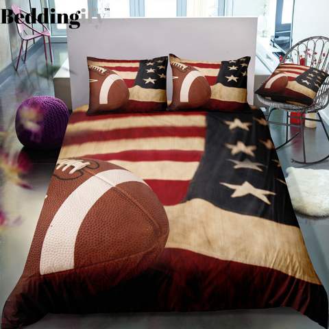 Image of American Football Flag Bedding Set - Beddingify