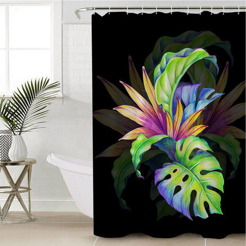 Image of 3D Exotic Leaves Shower Curtain