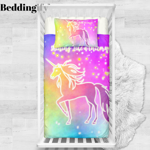 Neon Unicorn Crib Bedding Set - Beddingify