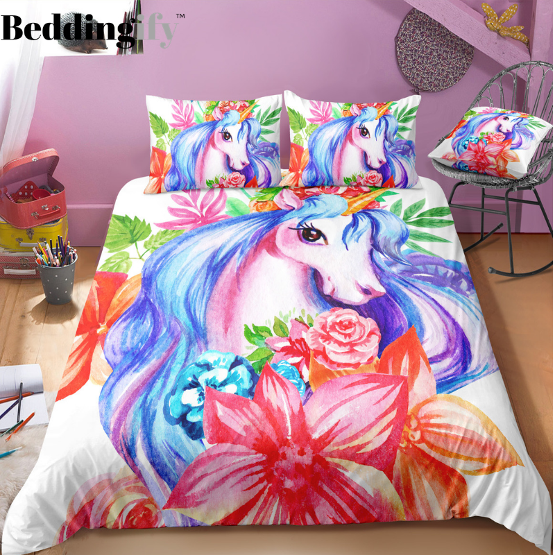 Unicorn Lady Bedding Set - Beddingify