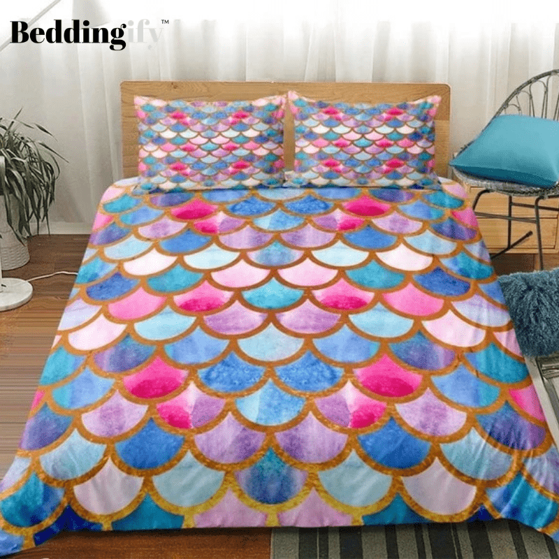 Colorful Fish Scale Bedding Set - Beddingify