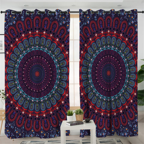 Image of Paisley Mandala 2 Panel Curtains