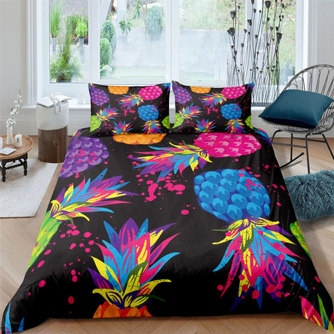 Image of Watercolor Pineapples Bedding Set