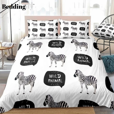 Image of Black White Zebra Bedding Set - Beddingify