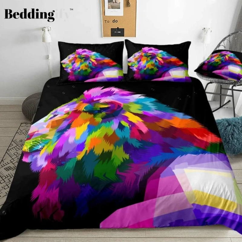 Watercolor Lion Bedding Set - Beddingify