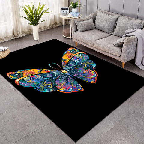 Image of Gorgeous Butterfly Black SW1105 Rug