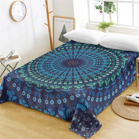 Image of Cool Color Mandala Flat Sheet - Beddingify