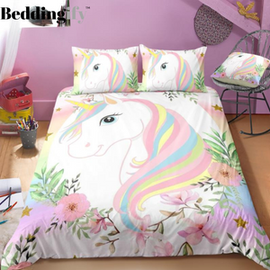 Cute Pink Unicorn Bedding Set - Beddingify