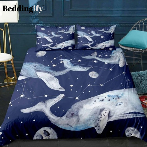 Image of Ocean Blue Whale Bedding Set - Beddingify