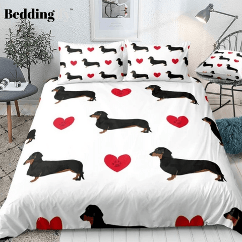 Image of Dachshund With Love Bedding Set - Beddingify